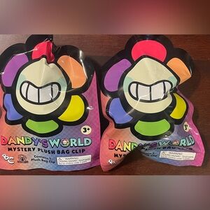 Lot Of 2 RARE Sealed Dandy's World Mystery Plush Blind Bag Keychain Official